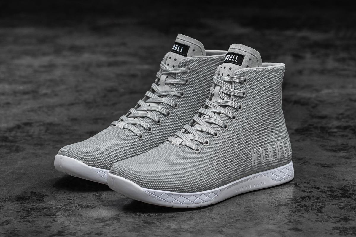 Nobull Superfabric High-Top Arctic Men's Trainers Grey | Australia (DA1874)